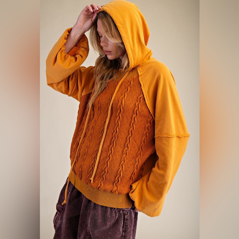 Easel Orange Hooded Sweater